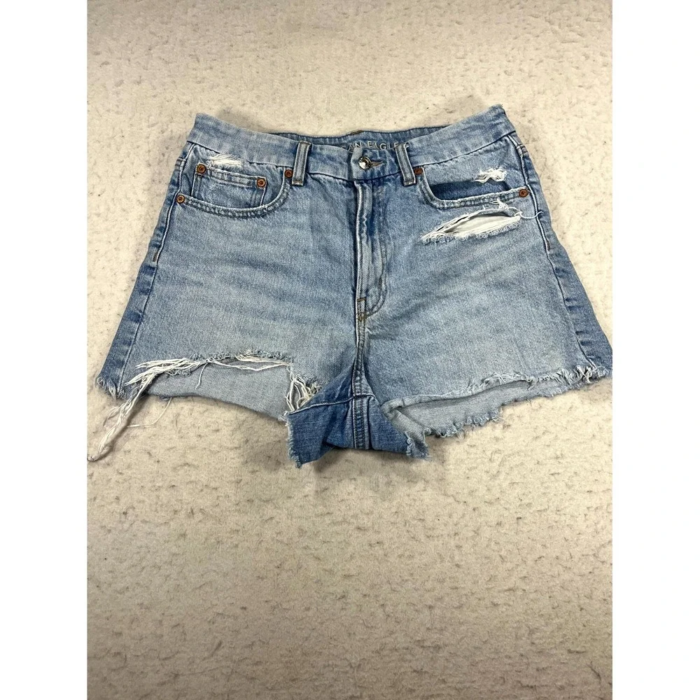 American Eagle‎ Outfitters Strigid Cut Off Shorts Womens 6 Blue Denim Distressed
